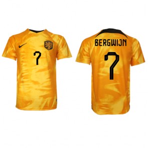 Holland Steven Bergwijn #7 Replika Hjemmebanetrøje VM 2022 Kortærmet